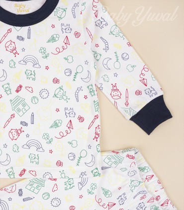Pijama de Algodón | Draw Navy