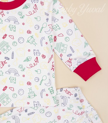 Pijama de Algodón | Draw Red