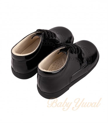 Calzado de 100% Cuero Santiago Black | Línea Moda
