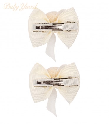 Gancho para Cabello | Pompón Crema - Beige