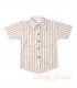 Camisa Manga Corta | Beige Rayas
