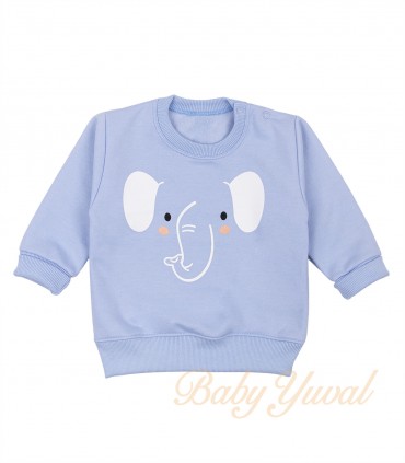 Polera de Franela Algodón | Elefante Celeste