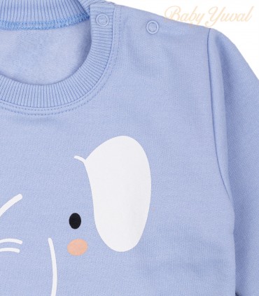 Polera de Franela Algodón | Elefante Celeste