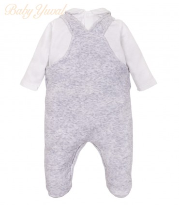 Set Overall Plush y Polo Algodón | Bear Grey