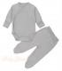 Set Bodie Cruzado y Pantalón con pie | Colección Clínico Gris