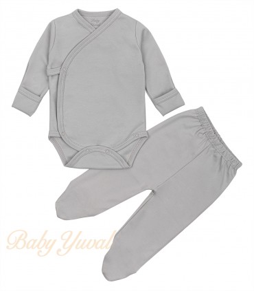 Set Bodie Cruzado y Pantalón con pie | Colección Clínico Gris
