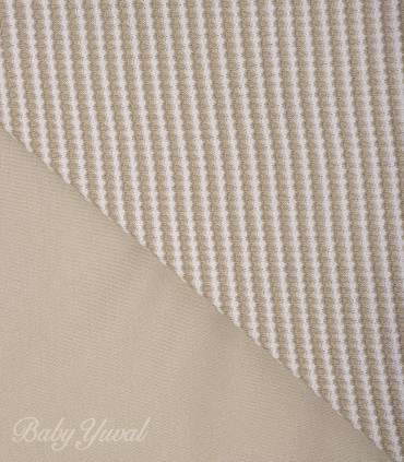 Colcha Listada Acolchada con forro de Algodón | Beige
