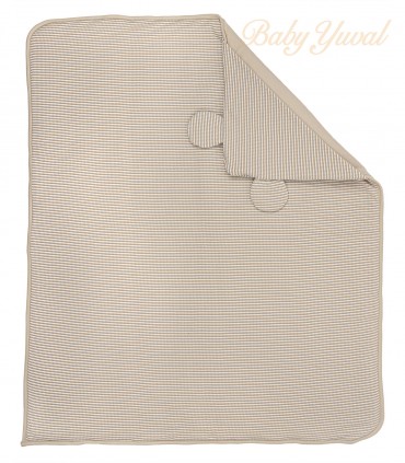 Colcha Listada Acolchada con forro de Algodón | Beige