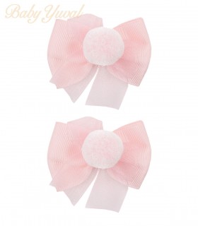 Gancho para Cabello | Pompón Rosado - Blanco