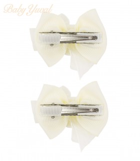 Gancho para Cabello | Pompón Crema - Blanco