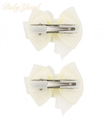 Gancho para Cabello | Pompón Crema - Blanco
