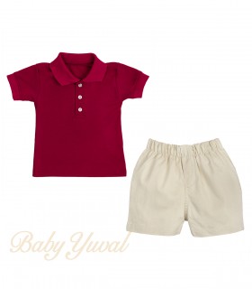 Set Polo Camisero y Short | Wine