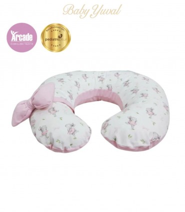 Almohada de Lactancia y Estimulación 5 en 1 | Rosado Conejitas Bailarinas