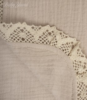 Manta Muselina con forro Muselina | Premium Beige