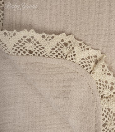 Manta Muselina con forro Muselina | Premium Beige