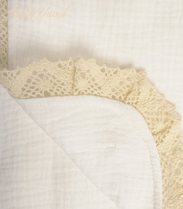 Manta Muselina con forro Muselina | Premium Crema