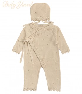 Enterizo de Hilo con Gorrita | Sophie Beige