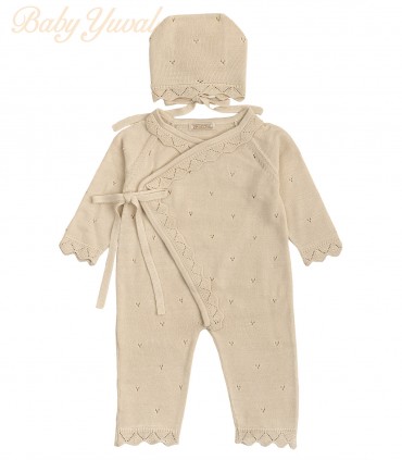 Enterizo de Hilo con Gorrita | Sophie Beige