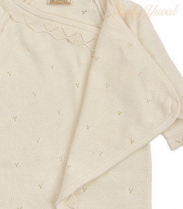 Enterizo de Hilo con Gorrita | Sophie Cream