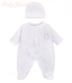 Enterizo Jacquard Algodón | Bunny White