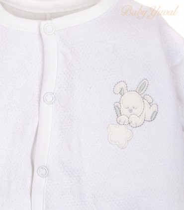 Enterizo Jacquard Algodón | Bunny White