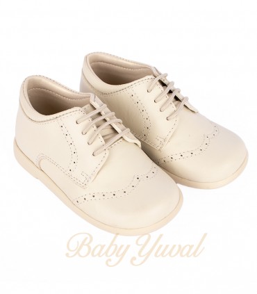 Calzado de 100% Cuero Santiago Crema | Línea Moda