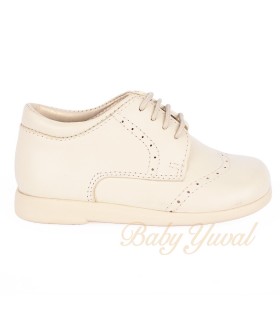 Calzado de 100% Cuero Santiago Crema | Línea Moda