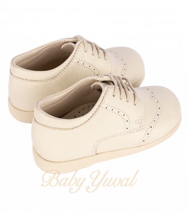Calzado de 100% Cuero Santiago Crema | Línea Moda