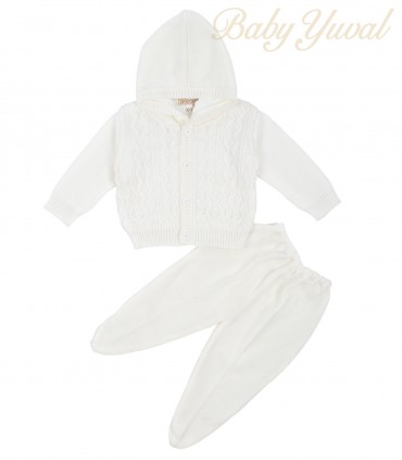 Conjunto de Hilo Forrado Con Algodón | Bends Hood Crema