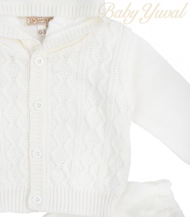 Conjunto de Hilo Forrado Con Algodón | Bends Hood Crema