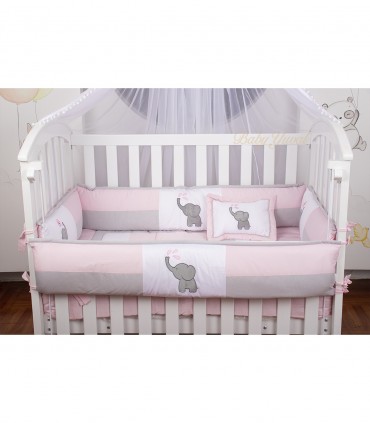 Set de Cuna Elefante Rosado | Premium Pique