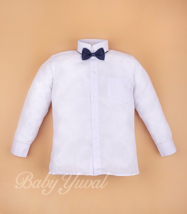 Camisa Manga Larga | Blanco Humo Corbatín