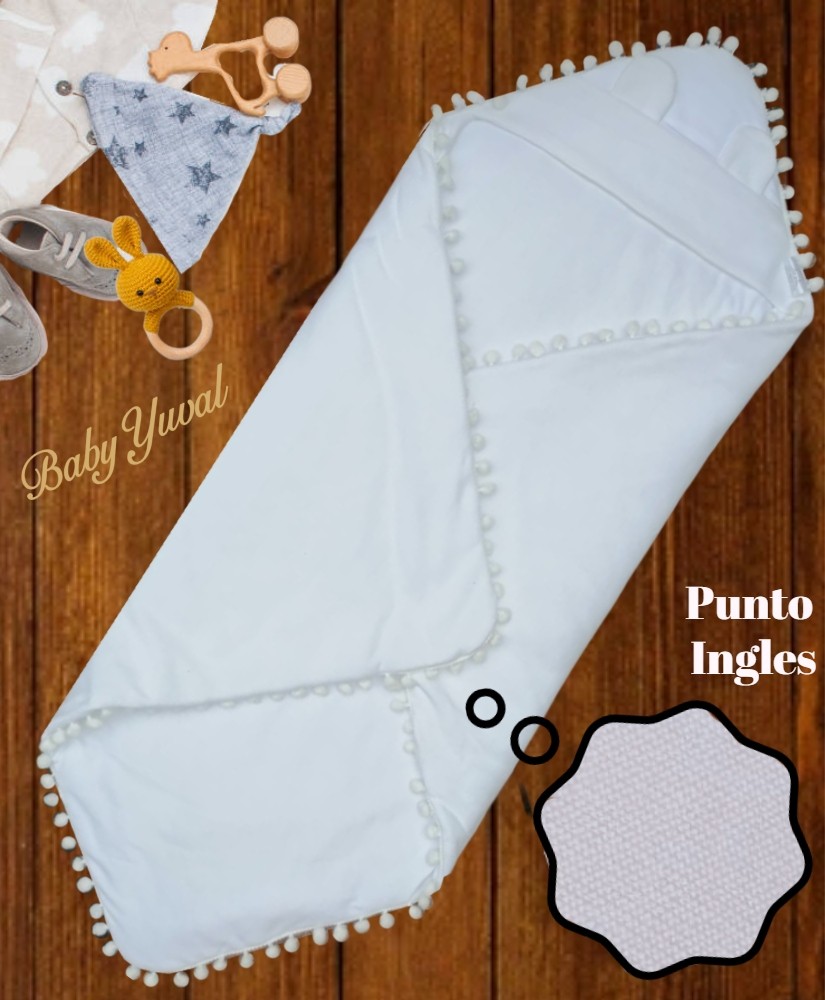 [CO093319] Colcha Hilo Punto Ingles | Osito (Verde Agua)