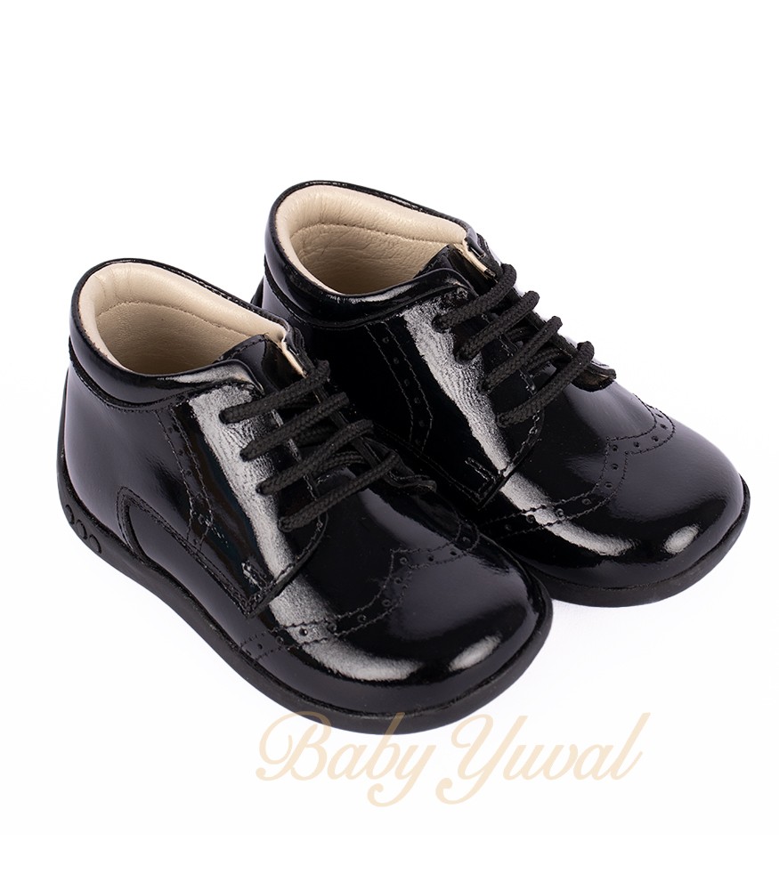 [CA096801] Calzado de 100% Cuero Santiago Black | Línea Pasitos (T19)