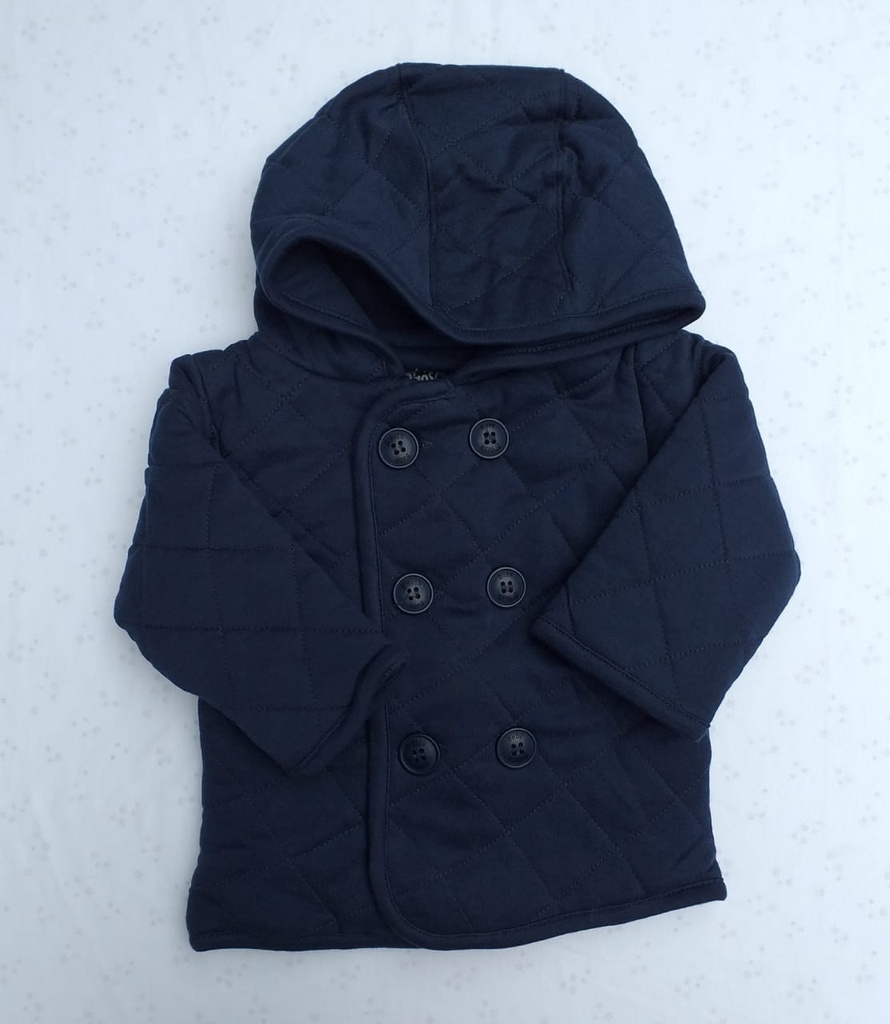 [AB097715] Abrigo de Algodón Acolchado con Capucha (Azul marino, 0 a 3 meses)