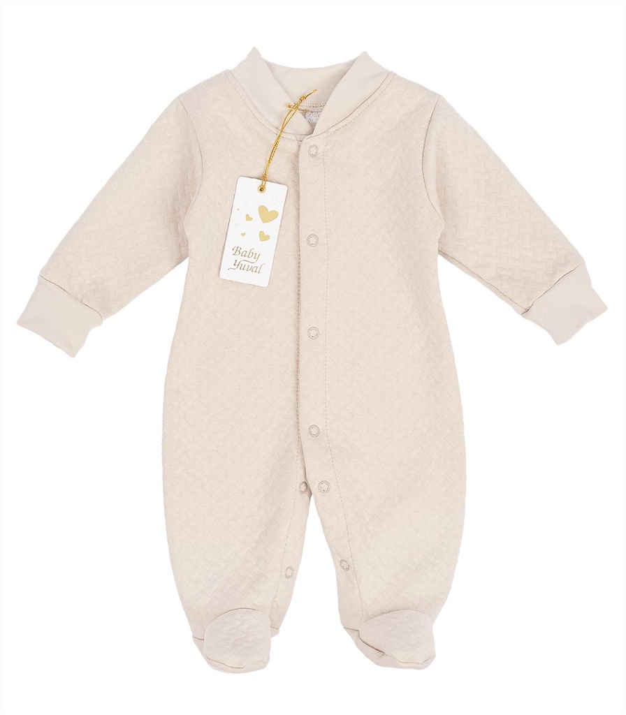 [EN097230] Enterizo Jacquard Algodón | Beige (0 a 3 meses)