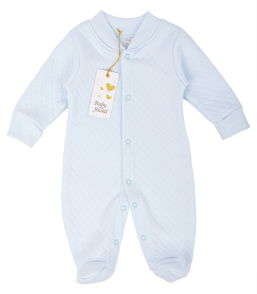 [EN097236] Enterizo Jacquard Algodón | Celeste (0 a 3 meses)