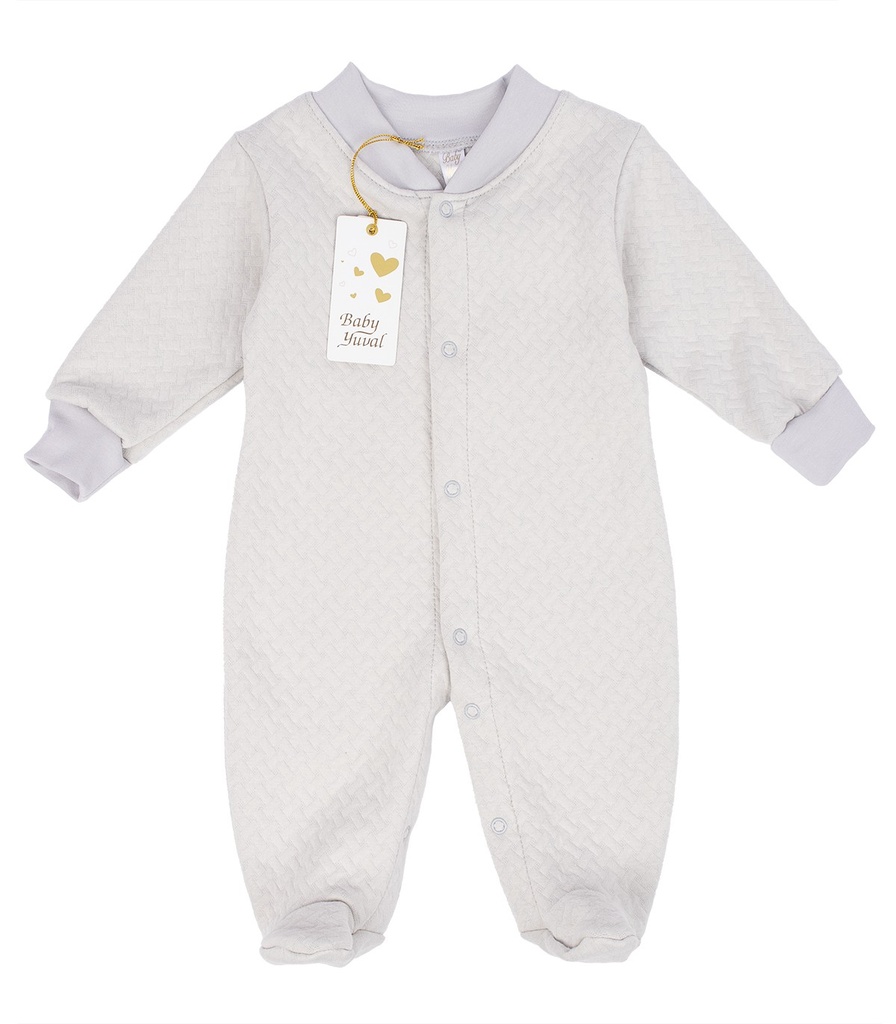 [EN097239] Enterizo Jacquard Algodón | Plomo (0 a 3 meses)