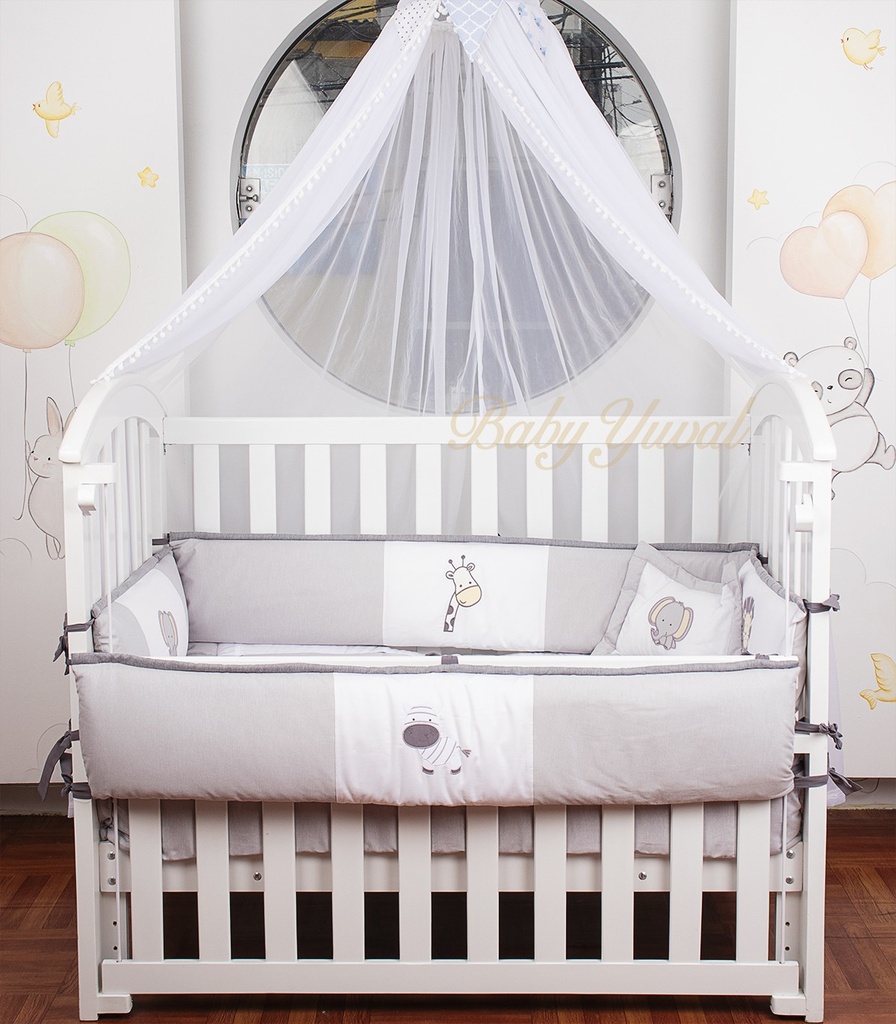 [SE097345] Set de Cuna Safari Gris | Premium Pique