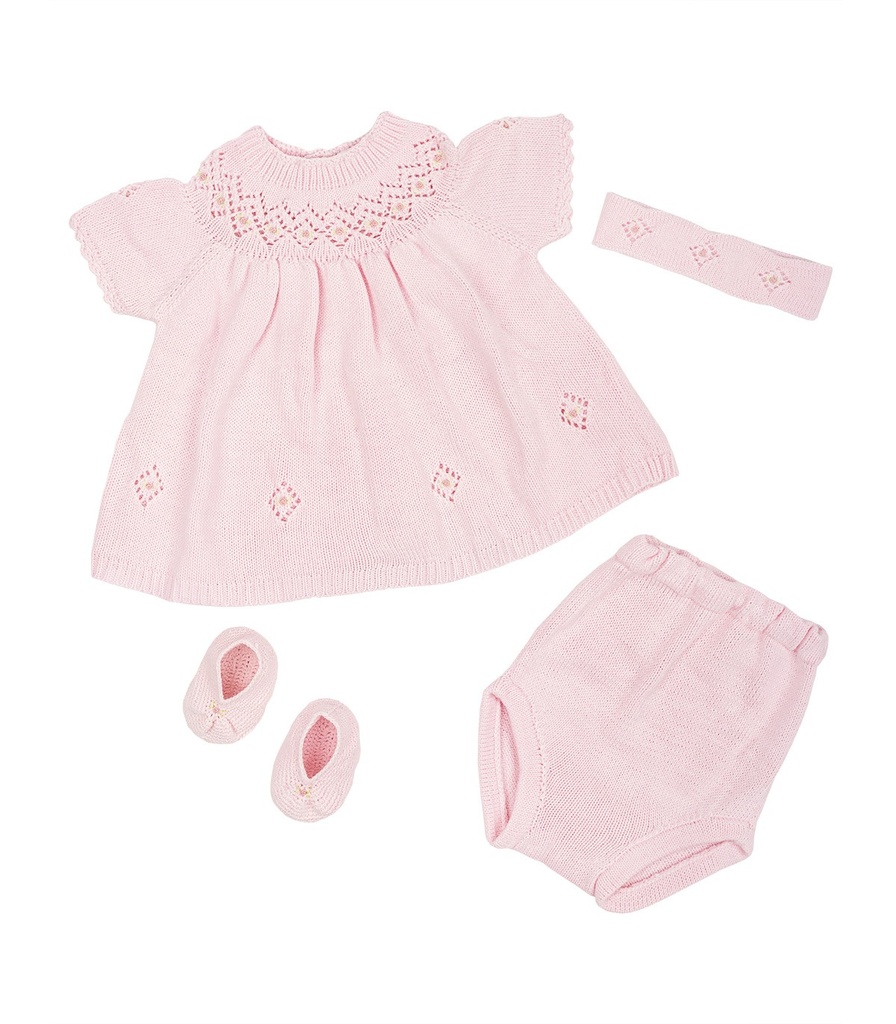 [VE099966] Vestido de Hilo Tejido | Luna Rosse (0 a 3 meses)