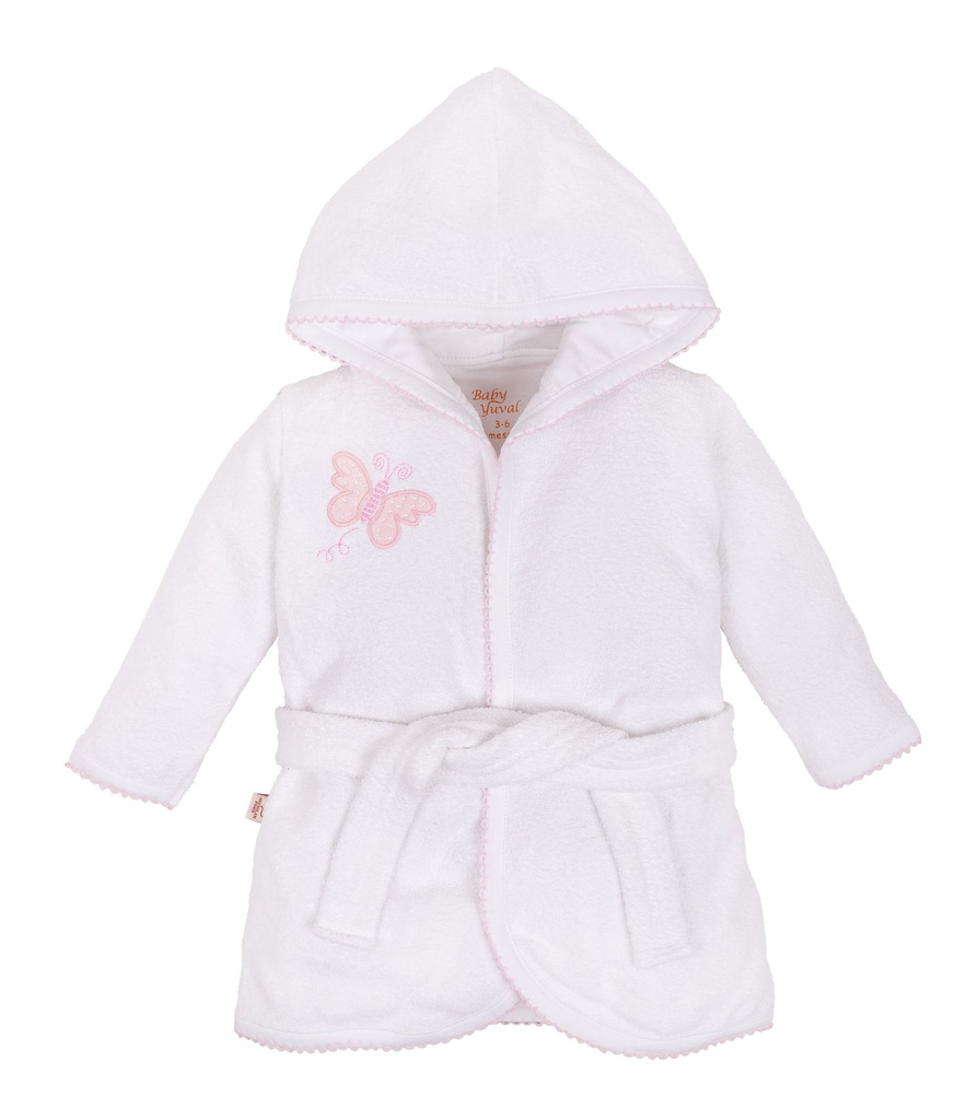 [SA0100085] Salida de Baño 100% Algodón Premium | Mariposas Pink (3 a 6 meses)