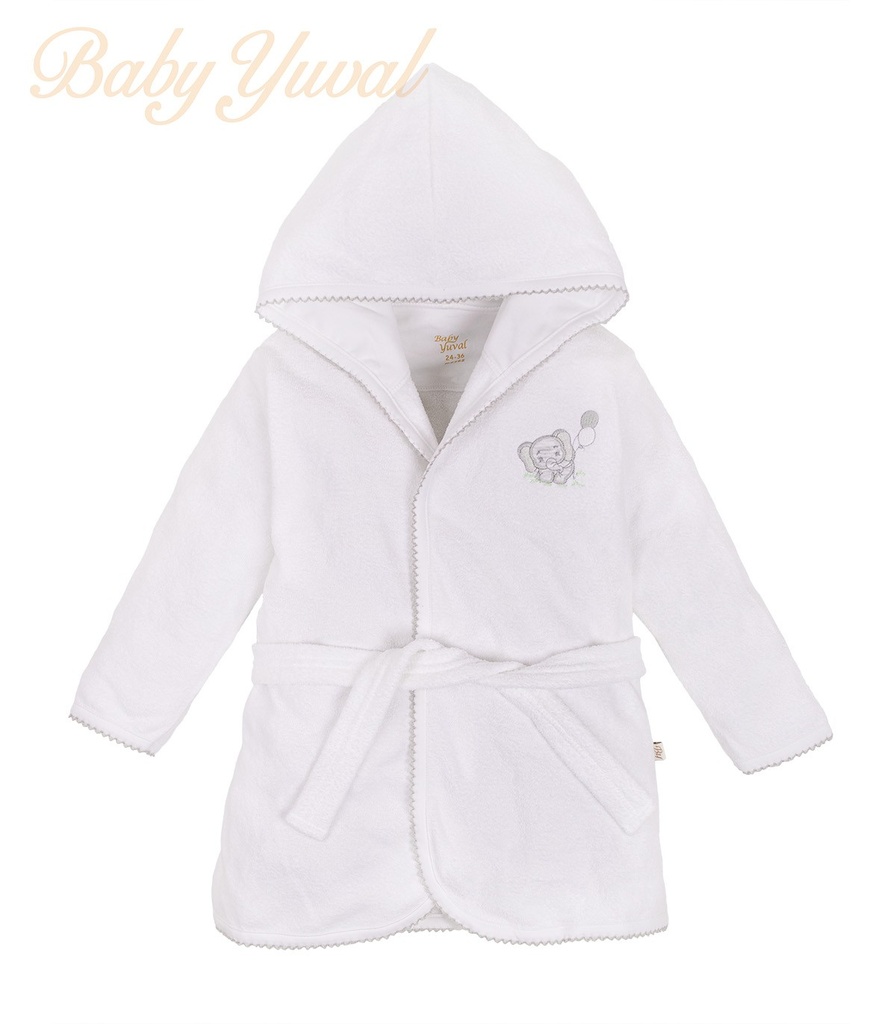 [SA0100146] Salida de Baño 100% Algodón Premium | Elefante Plomo (3 a 6 meses)