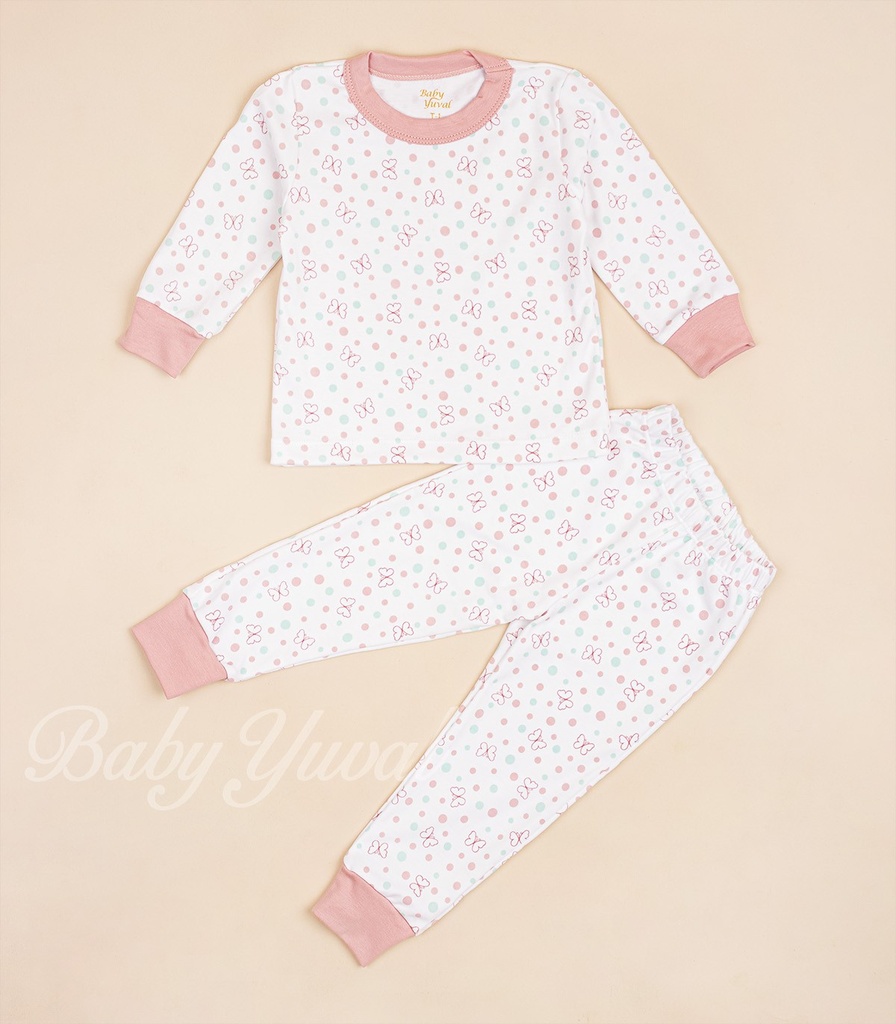 [PI0100372] Pijama de Algodón | Mariposas Rose (12 a 18 meses)
