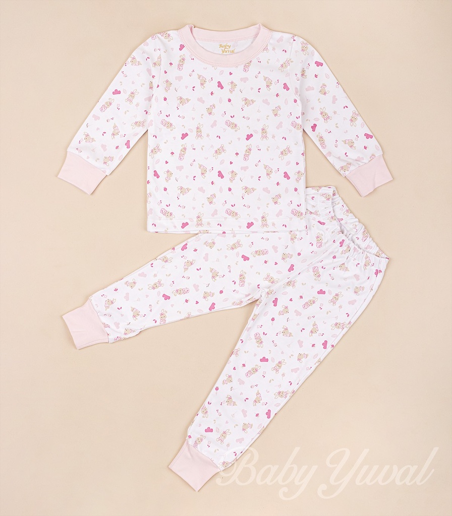 [PI0100400] Pijama de Algodón | Conejitas Rosadas (9 a 12 meses)