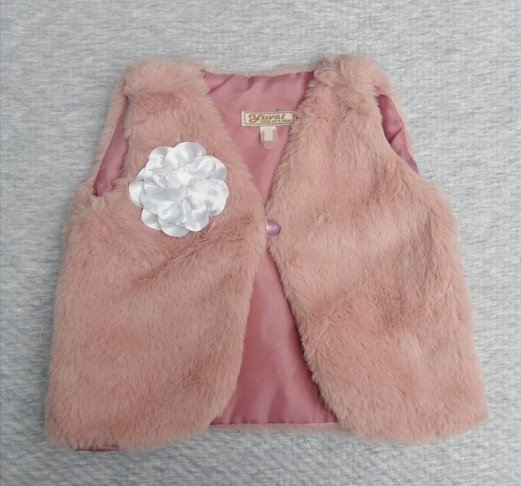 [CH098392] Chaleco de Peluche con Forro (Rosado, 1, T1)