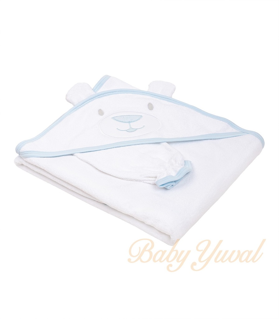 [TO0100999] Toalla Doble Felpa Premium | Oso Celeste