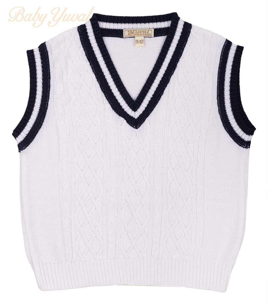[PU0101243] Chaleco de Hilo | White Blue (12 a 18 meses)