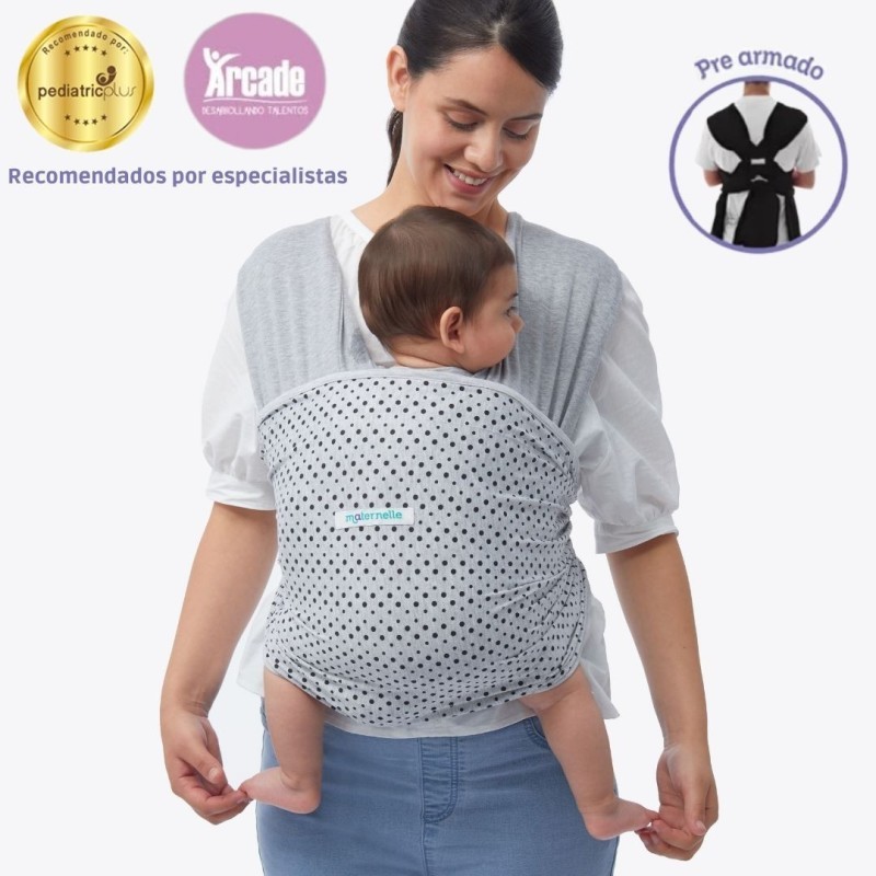 [FU0101704] Fular Ergonómico Regulable | Unisex Melange Puntos Negros