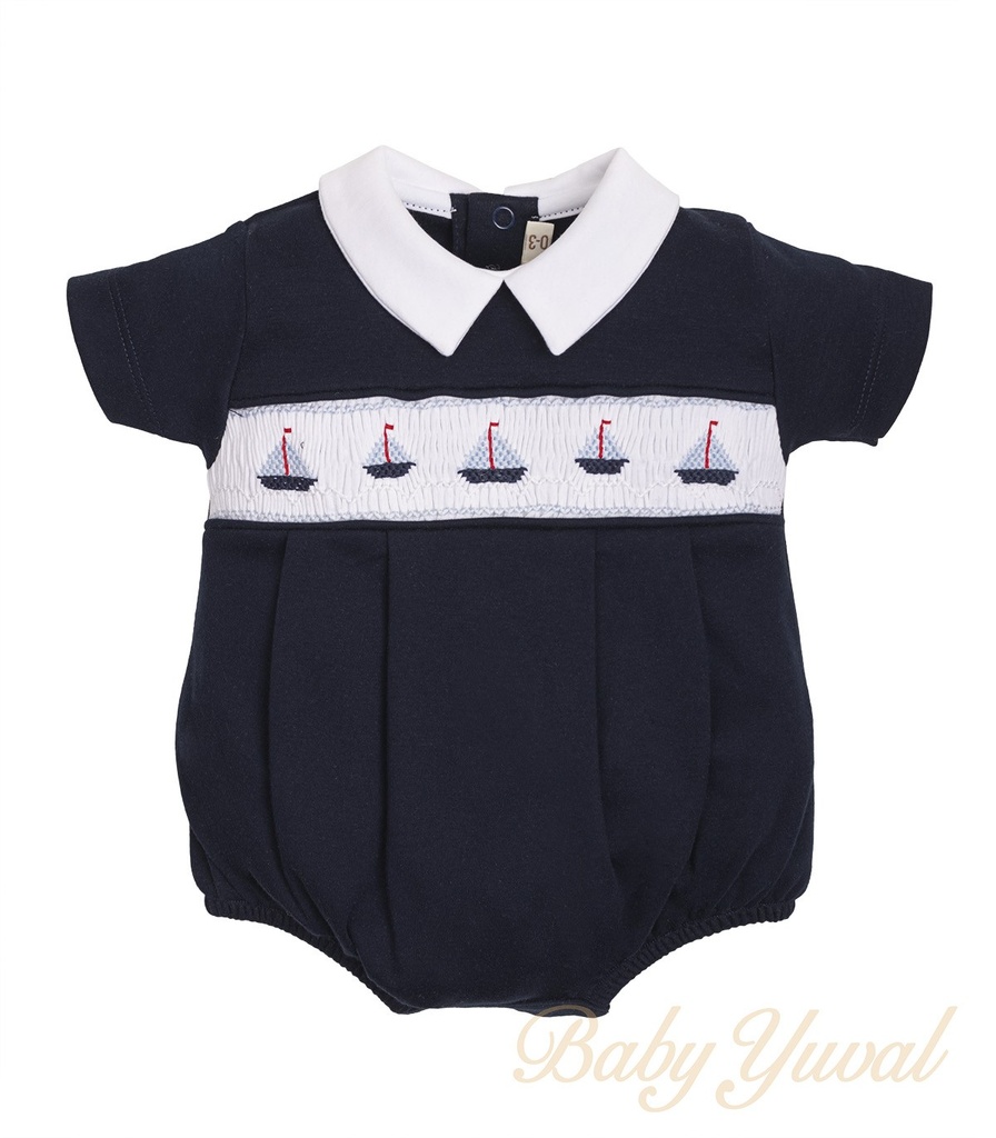 [RO0102100] Romper Bombacho | Barquitos Blue (Recien Nacido (RN))