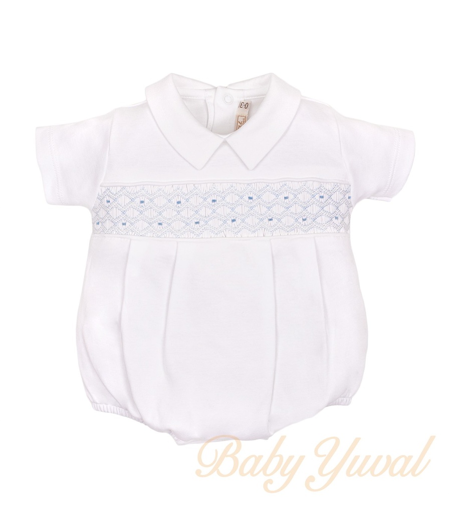 [RO0102109] Romper Bombacho | Rococo White Sky (0 a 3 meses)